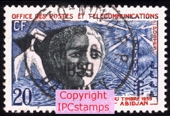 Journe du timbre, ligne de tlcommunication Dakar - Abidjan.